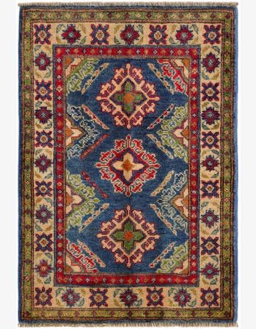 2' x 3' Hand Knotted Kazak Rug