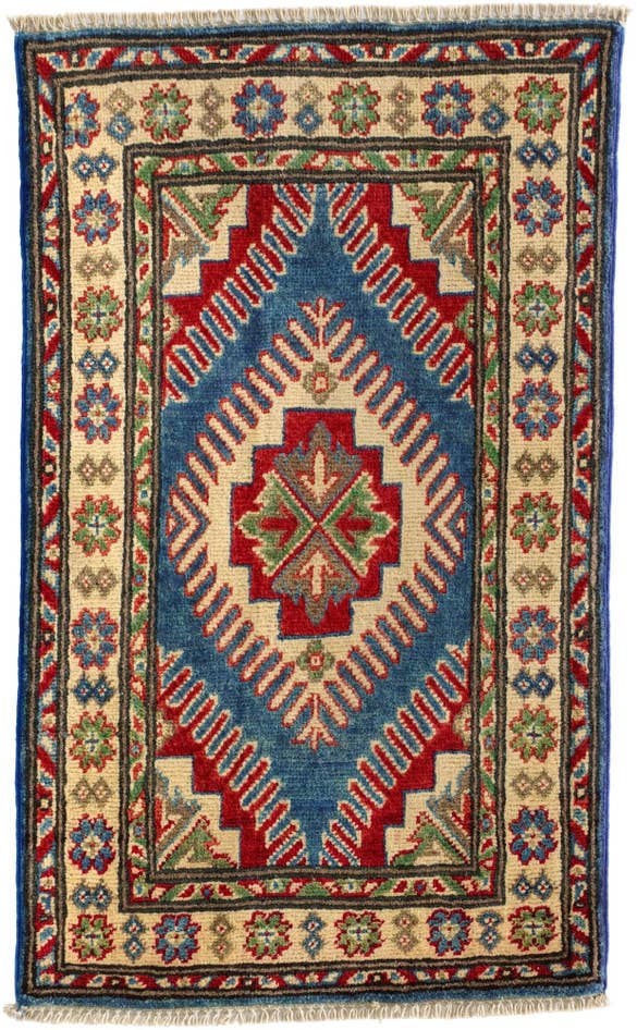 Detail image of 60cm x 95cm anudado a mano Kazak Alfombra