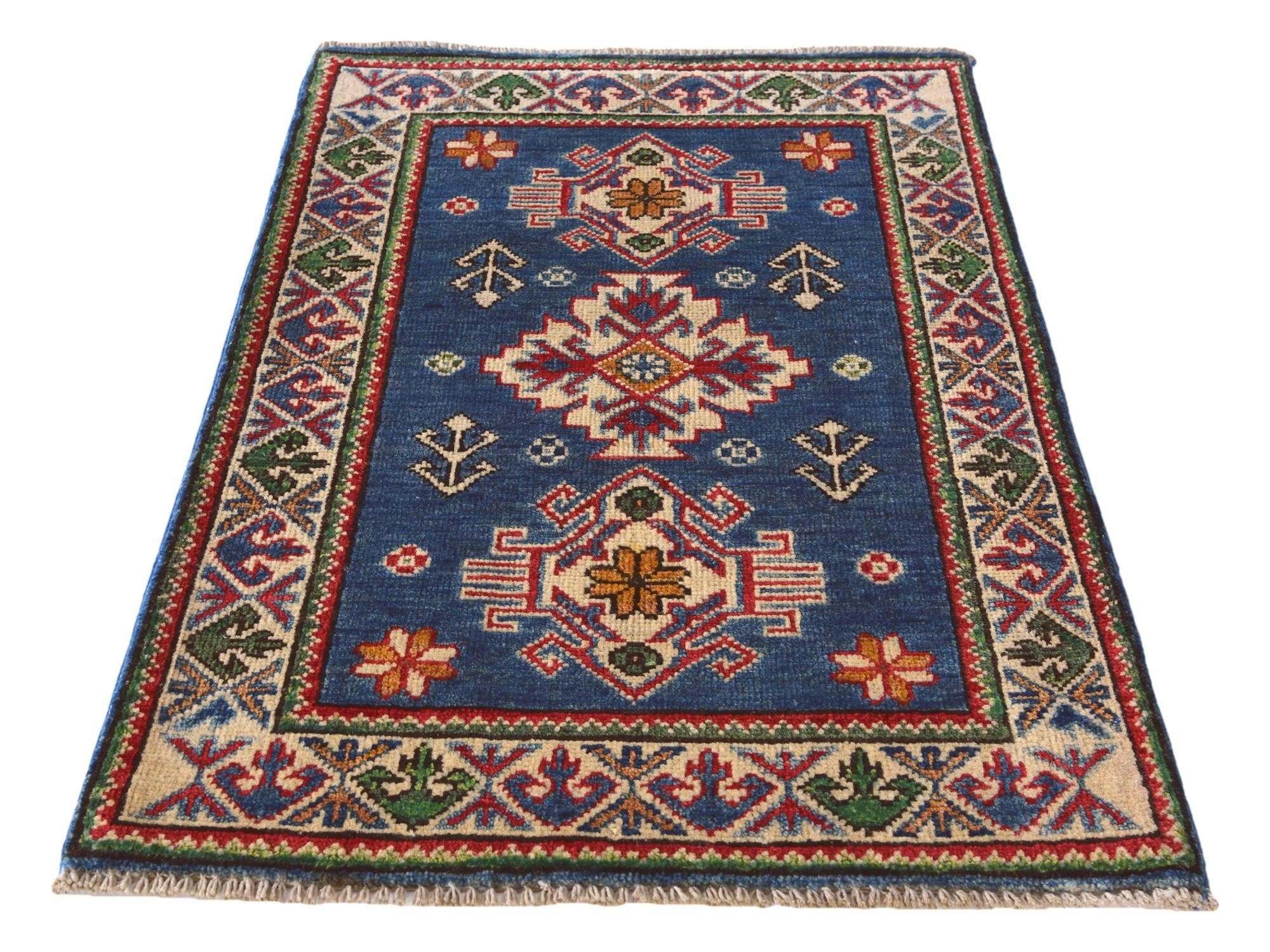 2' x 3' 3 Hand Knotted Kazak Rug