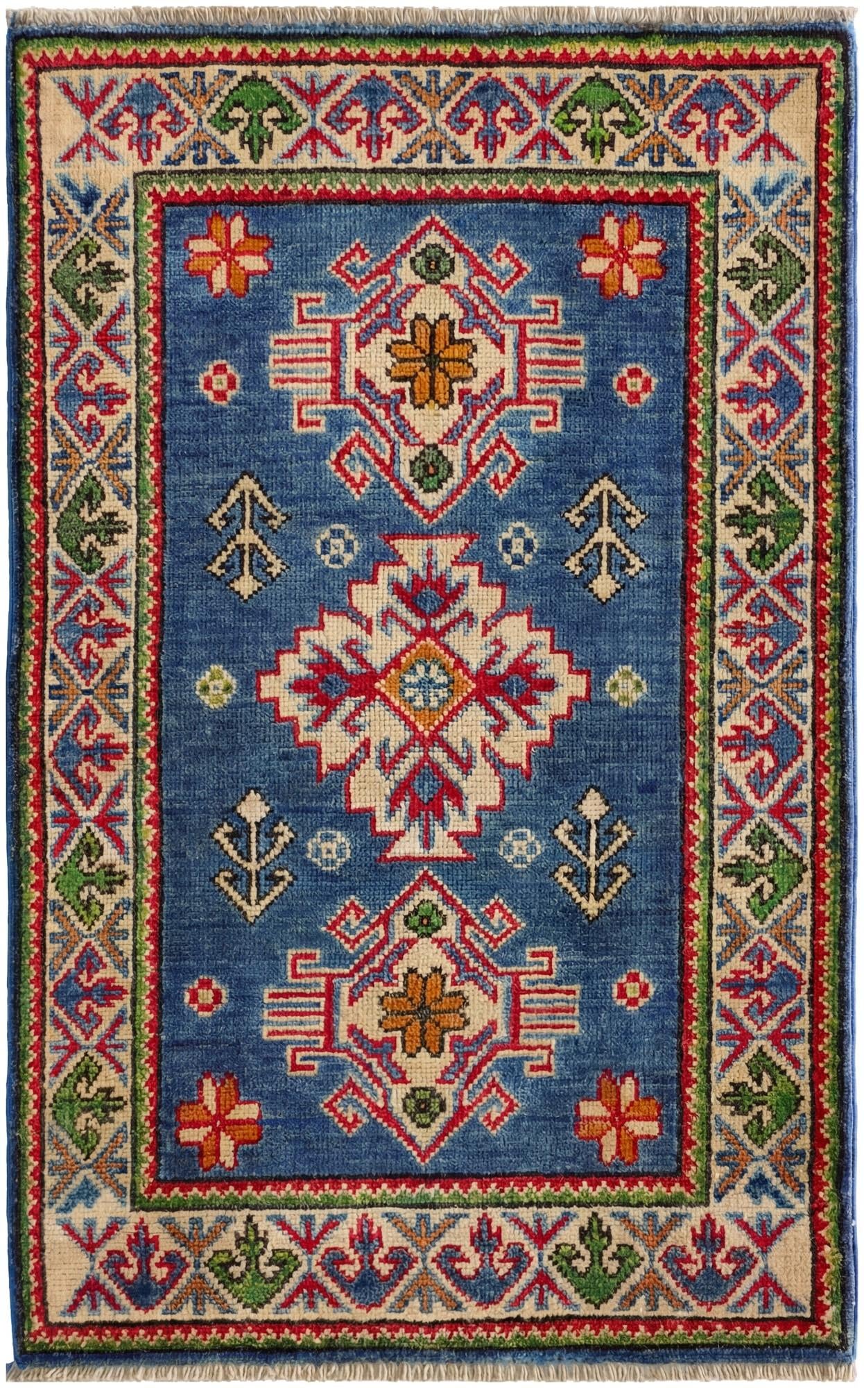 2' x 3' 3 Hand Knotted Kazak Rug