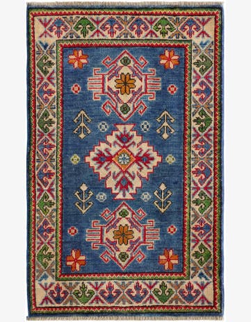 2' x 3' 3 Hand Knotted Kazak Rug