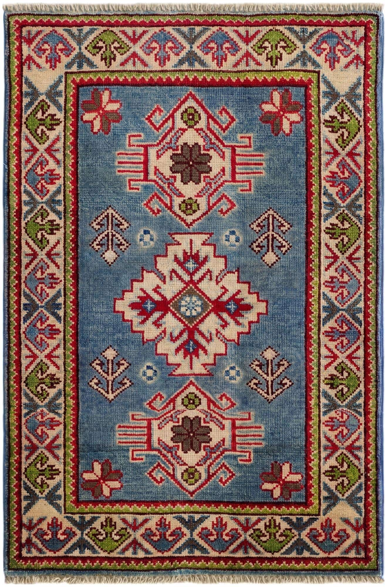 2' x 3' 1 Hand Knotted Kazak Rug