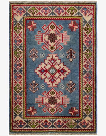 2' x 3' 1 Hand Knotted Kazak Rug