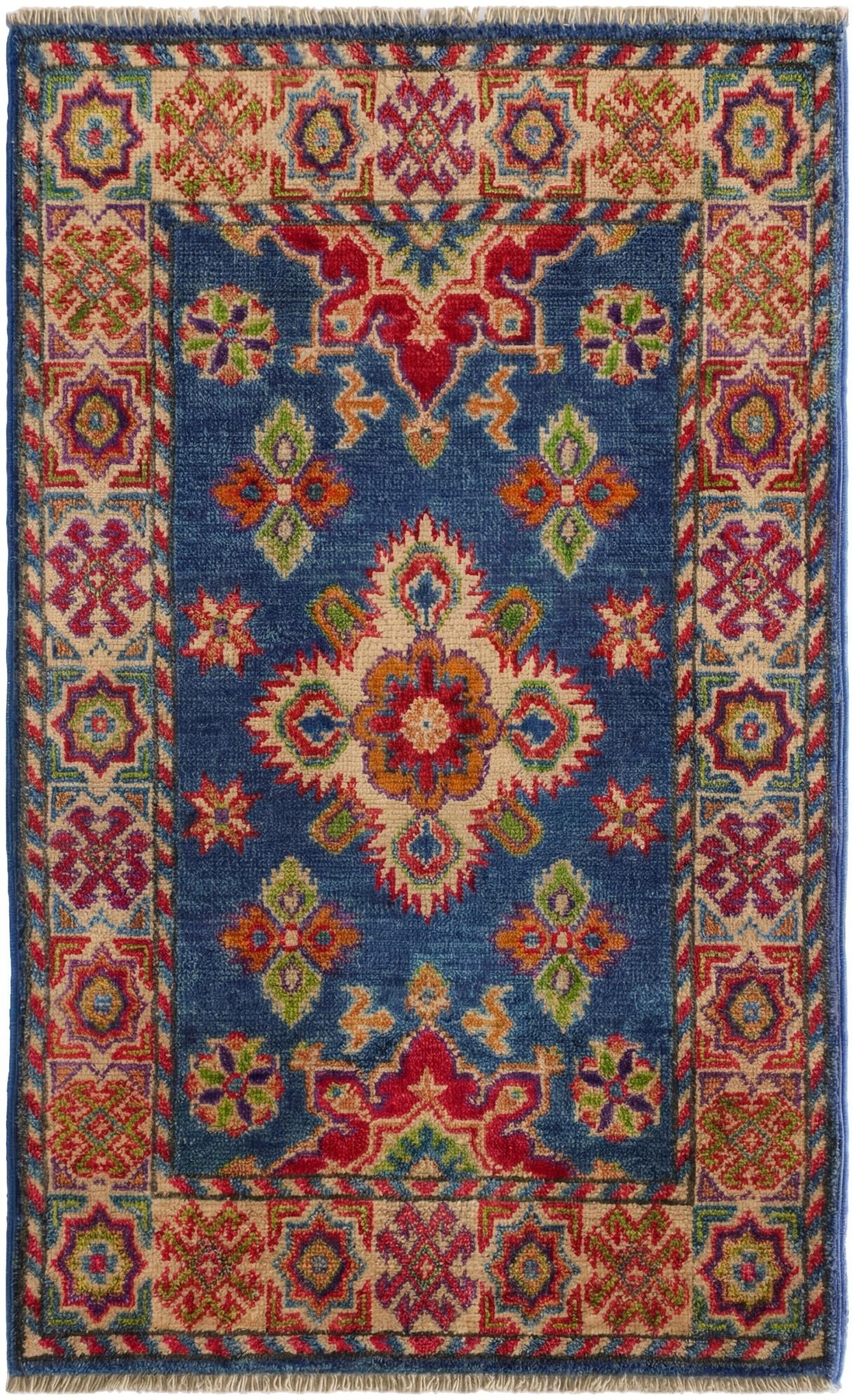 2' x 3' 3 Hand Knotted Kazak Rug