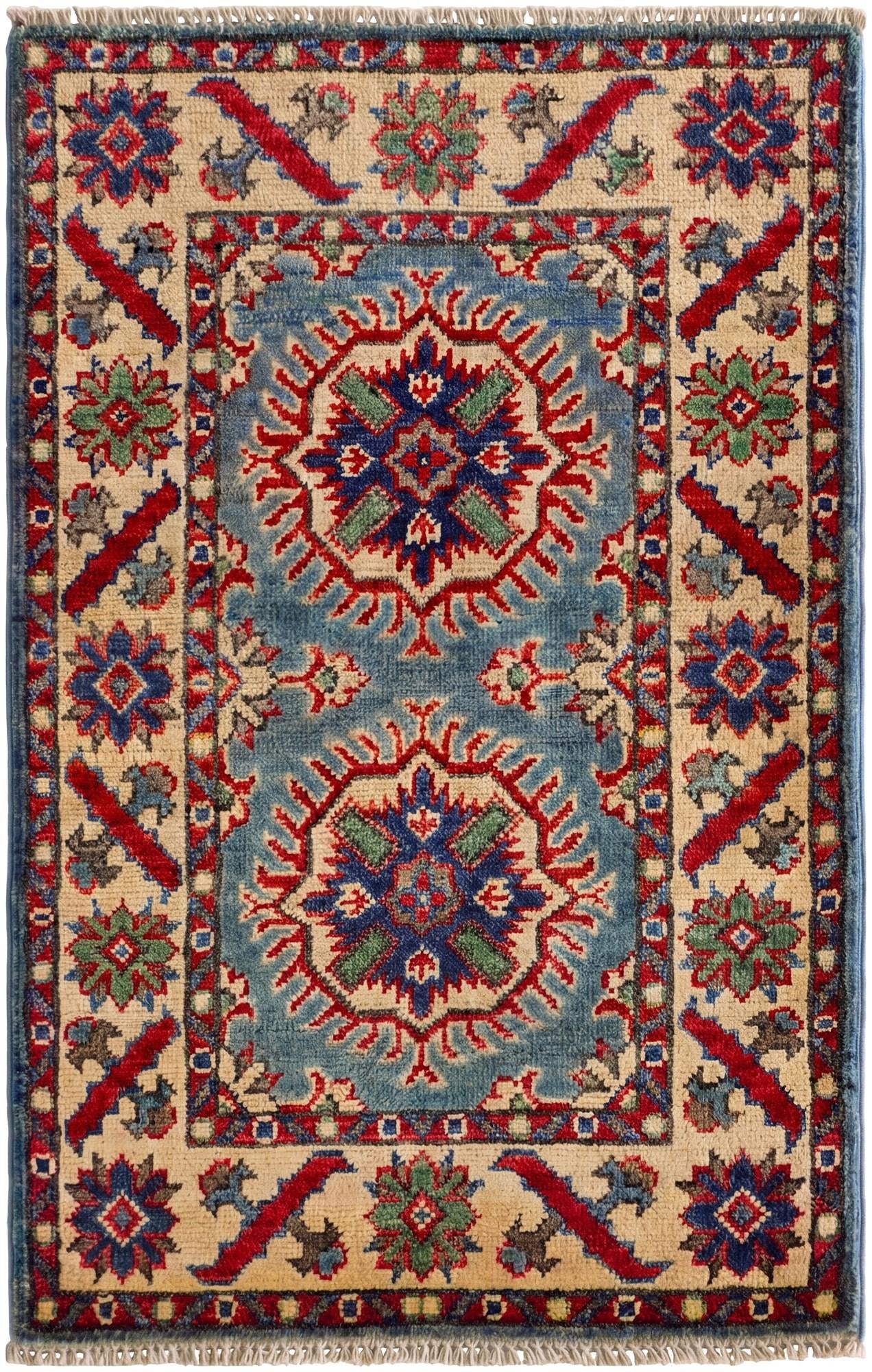 2' x 3' 2 Hand Knotted Kazak Rug