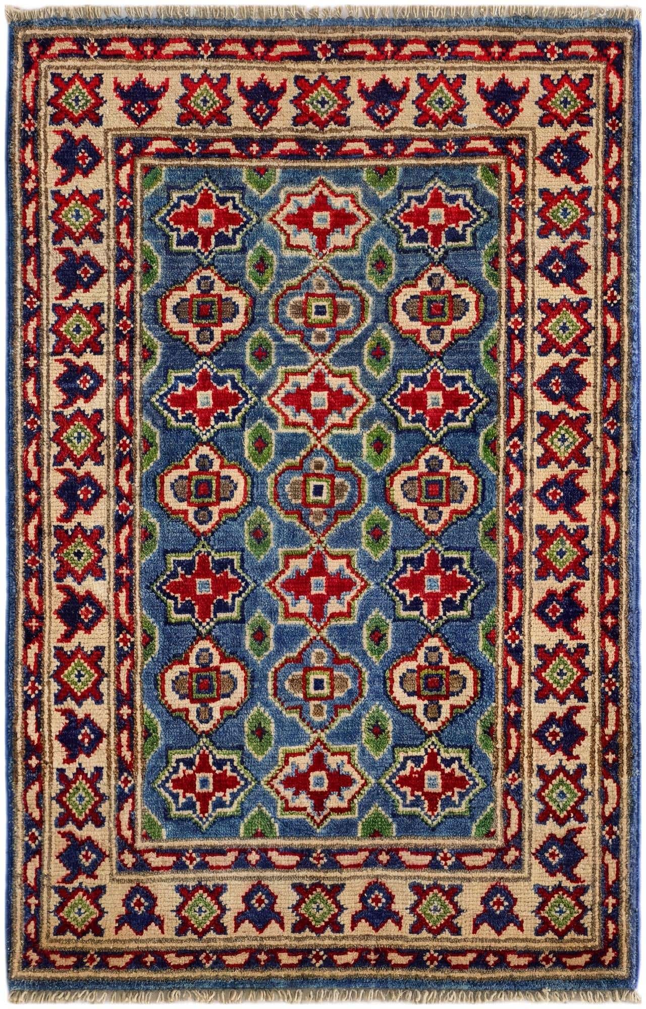 2' x 3' 1 Hand Knotted Kazak Rug