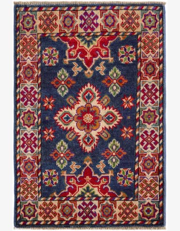 2' x 3' 1 Hand Knotted Kazak Rug