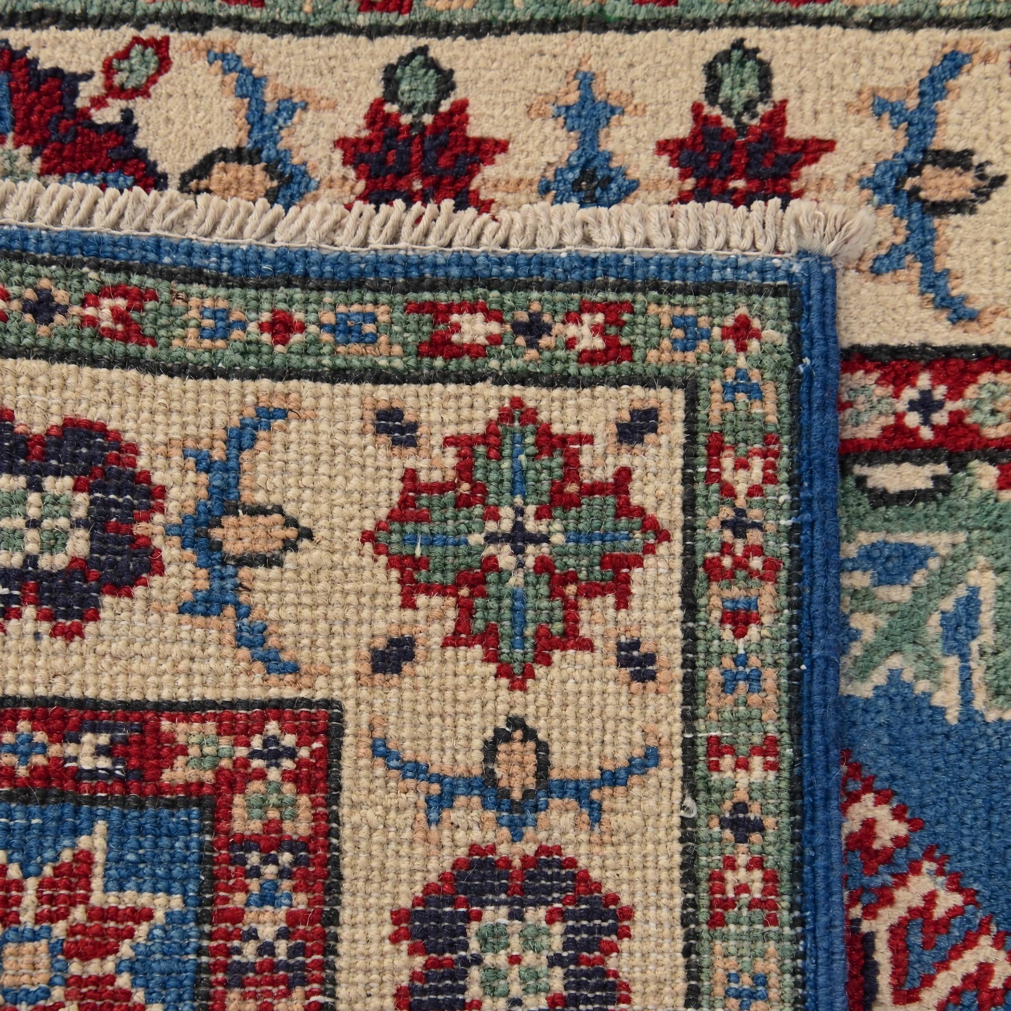 60cm x 90cm Hand Knotted Kazak Rug