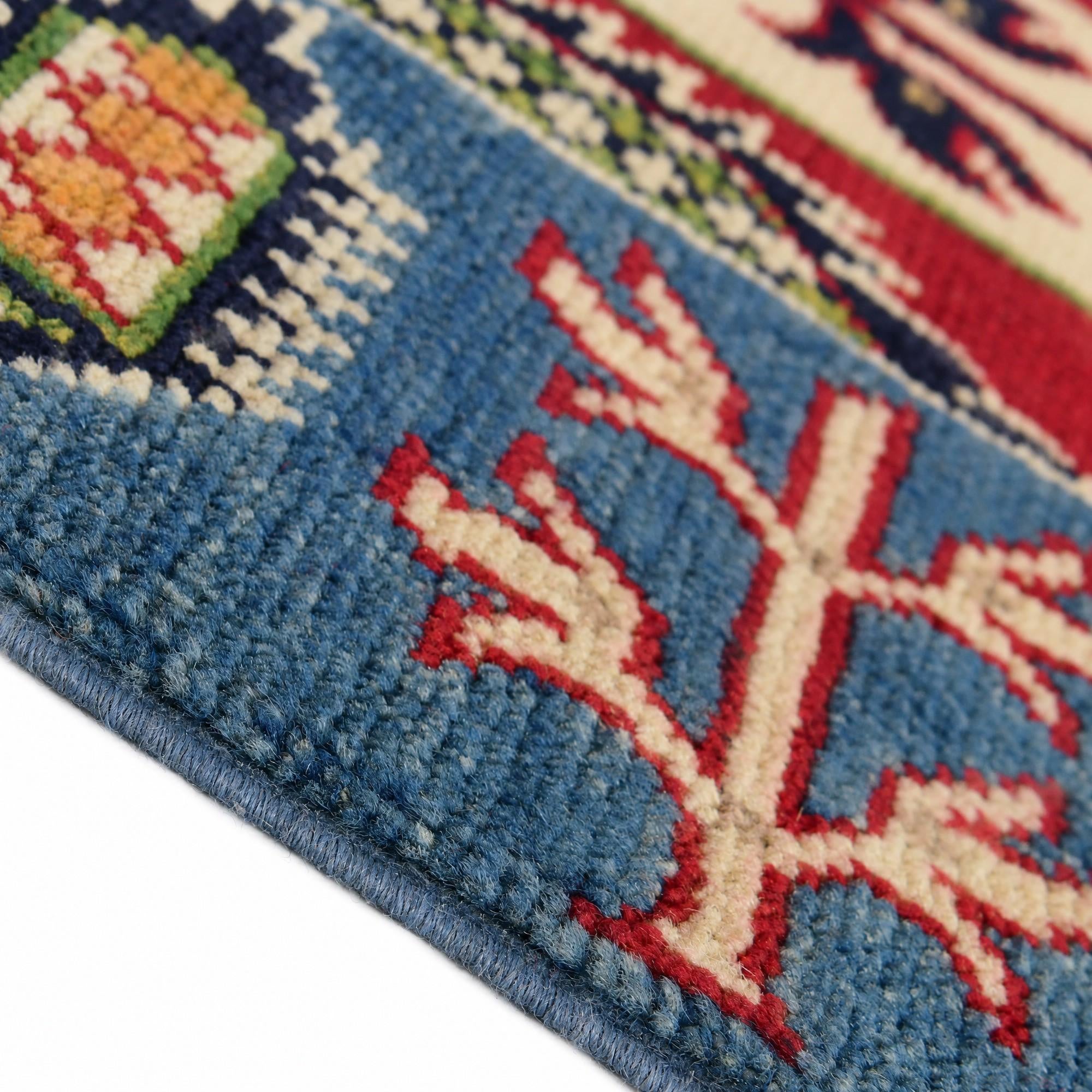 Detail image 8 of 12: 2' x 3' 4 Hand Knotted Kazak Rug