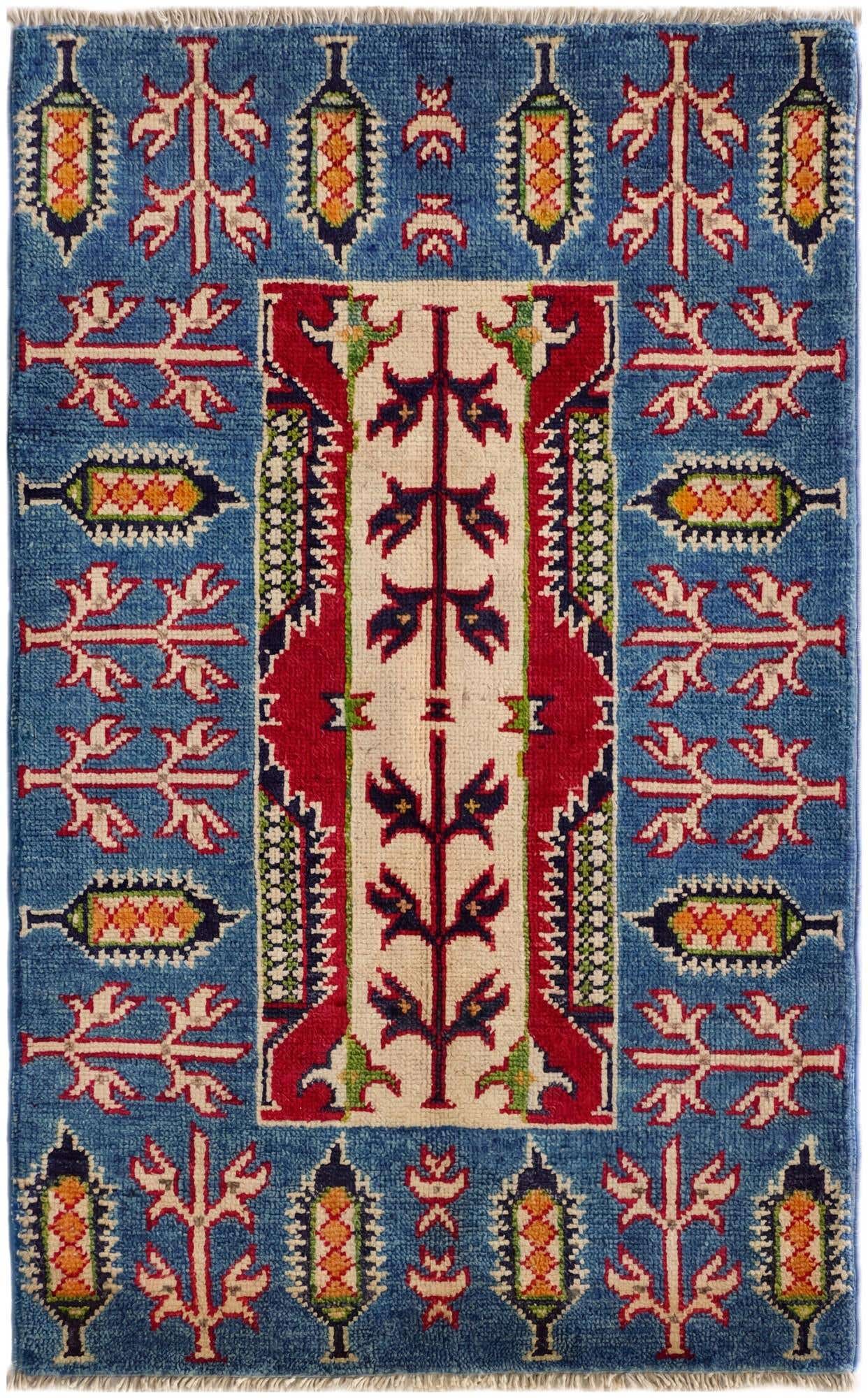 2' x 3' 4 Hand Knotted Kazak Rug