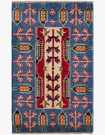2' x 3' 4 Hand Knotted Kazak Rug