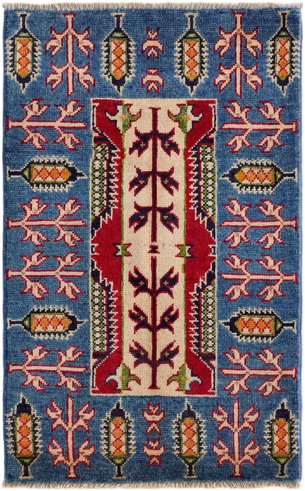 2' x 3' 4 Hand Knotted Kazak Rug