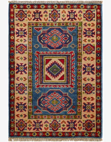 2' 1 x 3' Hand Knotted Kazak Rug