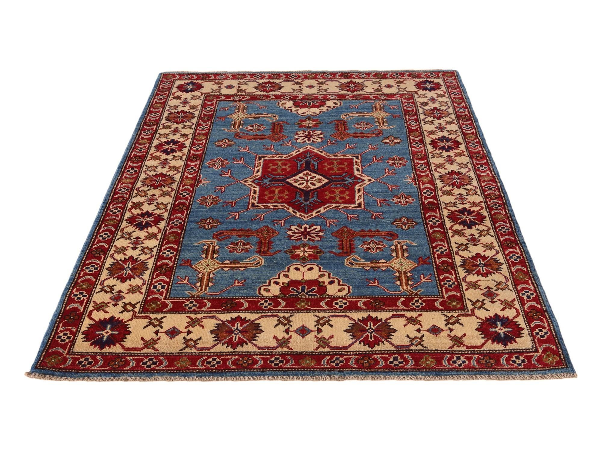 3' 11 x 5' 9 Hand Knotted Kazak Rug