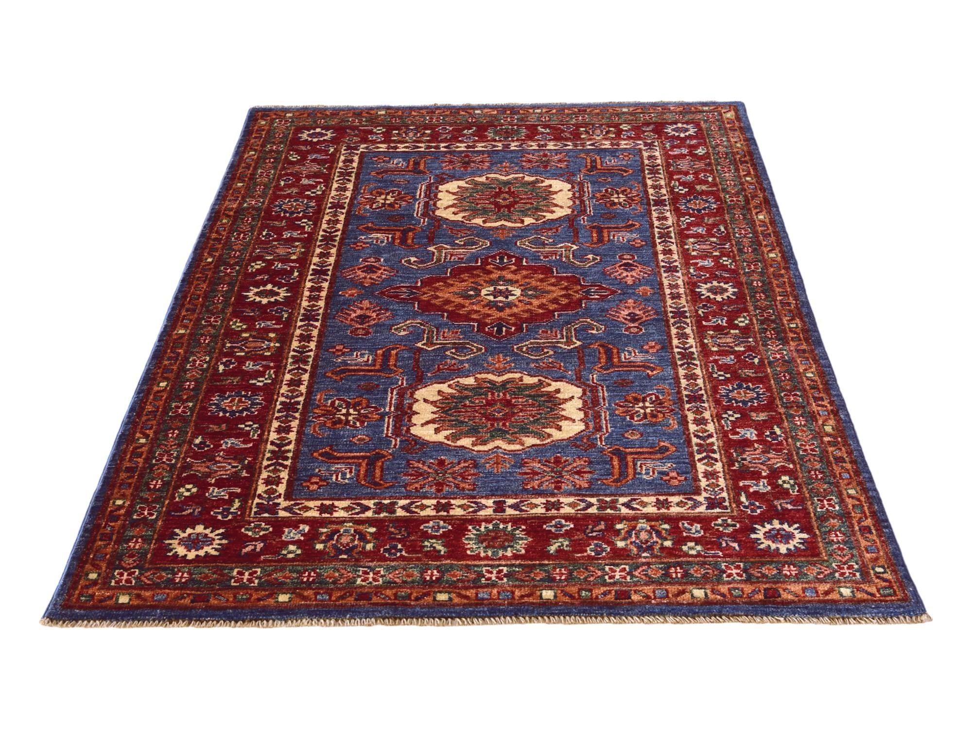 3' 2 x 4' 10 Hand Knotted Kazak Rug