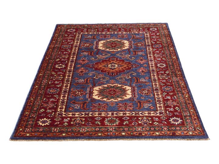 3' 2 x 4' 10 Hand Knotted Kazak Rug