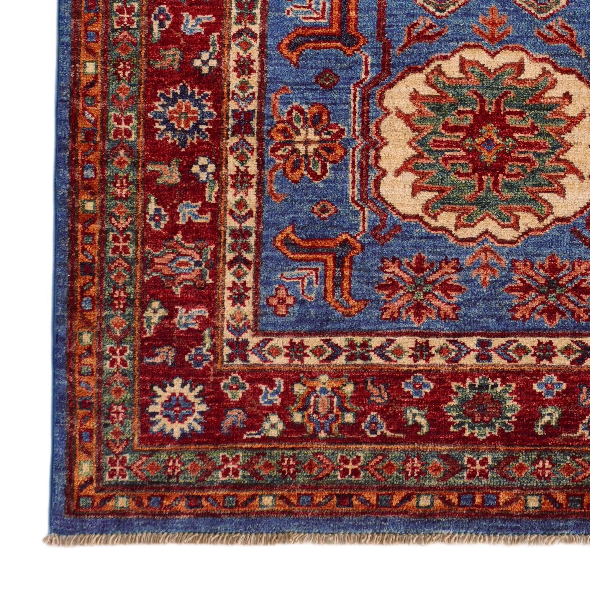 3' 2 x 4' 10 Hand Knotted Kazak Rug