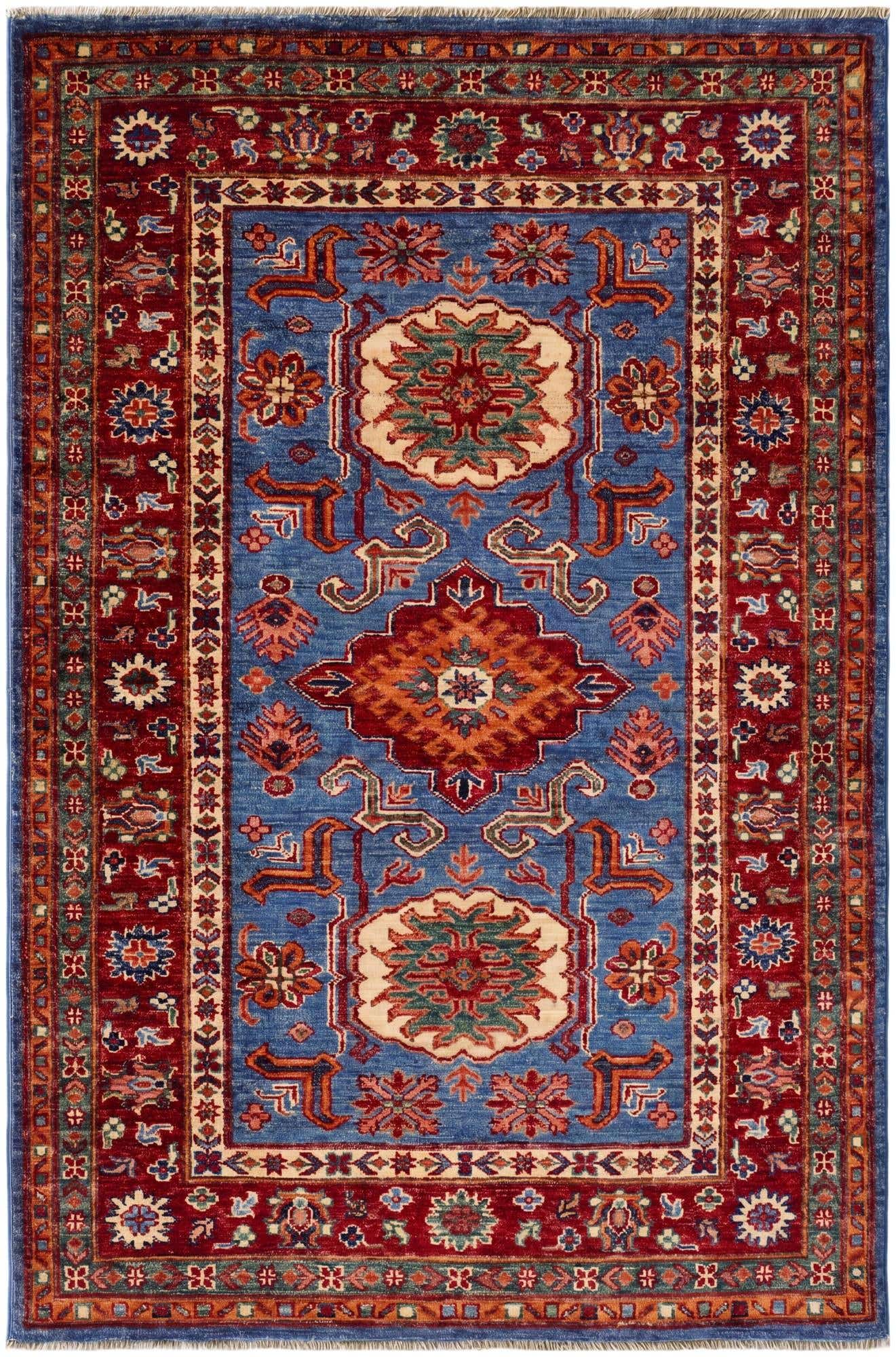 3' 2 x 4' 10 Hand Knotted Kazak Rug