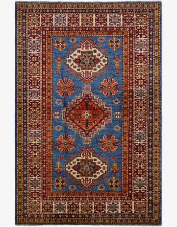 3' 5 x 5' 1 Hand Knotted Kazak Rug