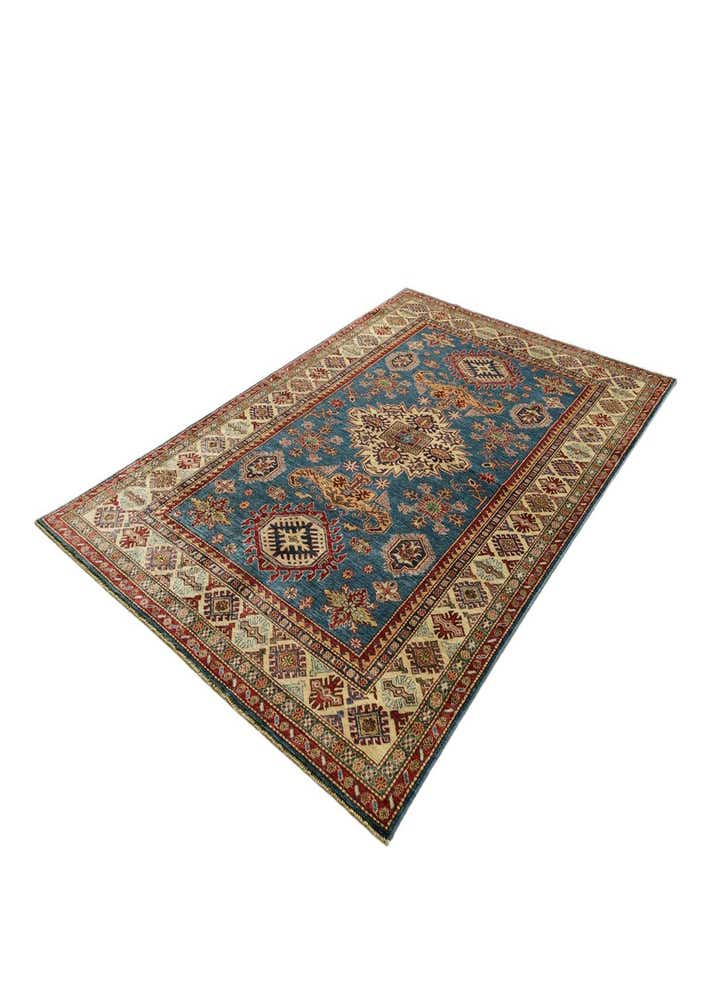 5' 7 x 8' 3 Hand Knotted Kazak Rug
