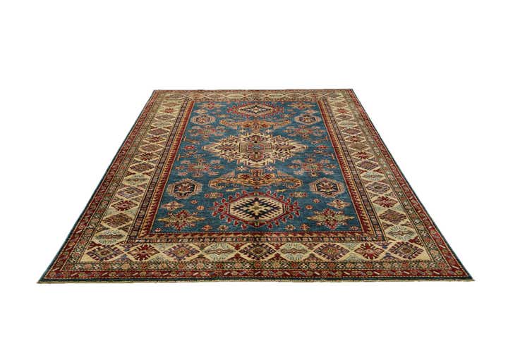 5' 7 x 8' 3 Hand Knotted Kazak Rug