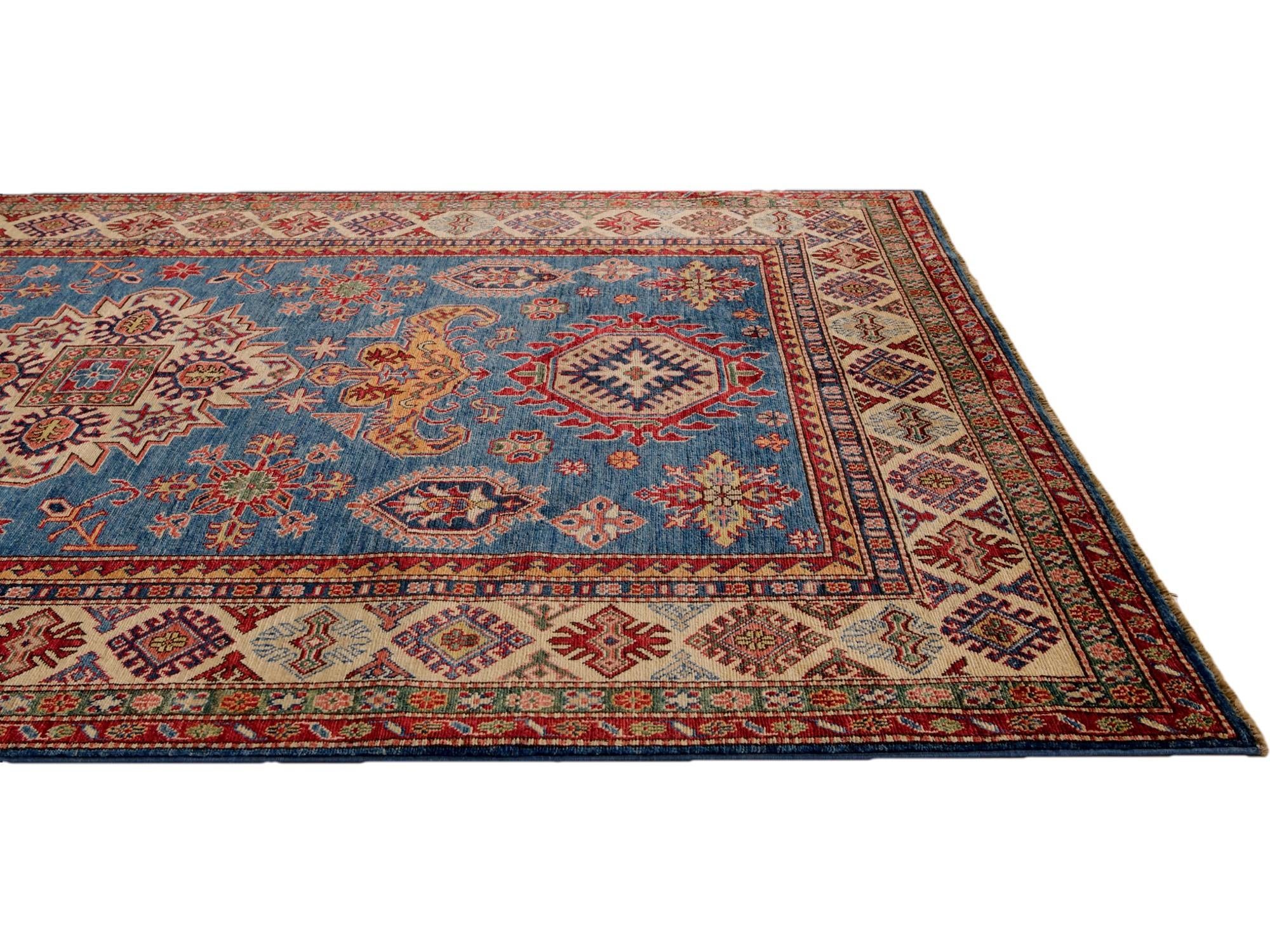 5' 7 x 8' 3 Hand Knotted Kazak Rug