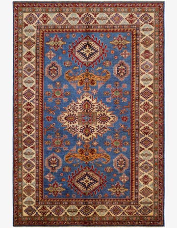 5' 7 x 8' 3 Hand Knotted Kazak Rug
