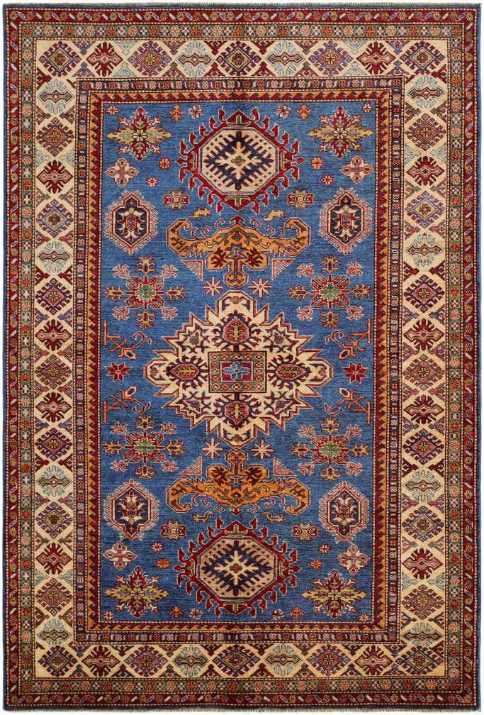 5' 7 x 8' 3 Hand Knotted Kazak Rug