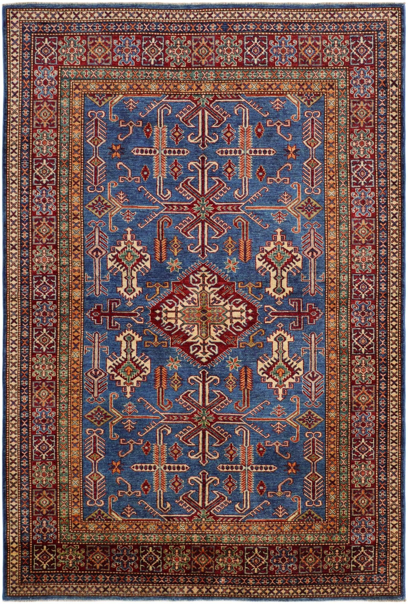 5' 10 x 8' 8 Hand Knotted Kazak Rug