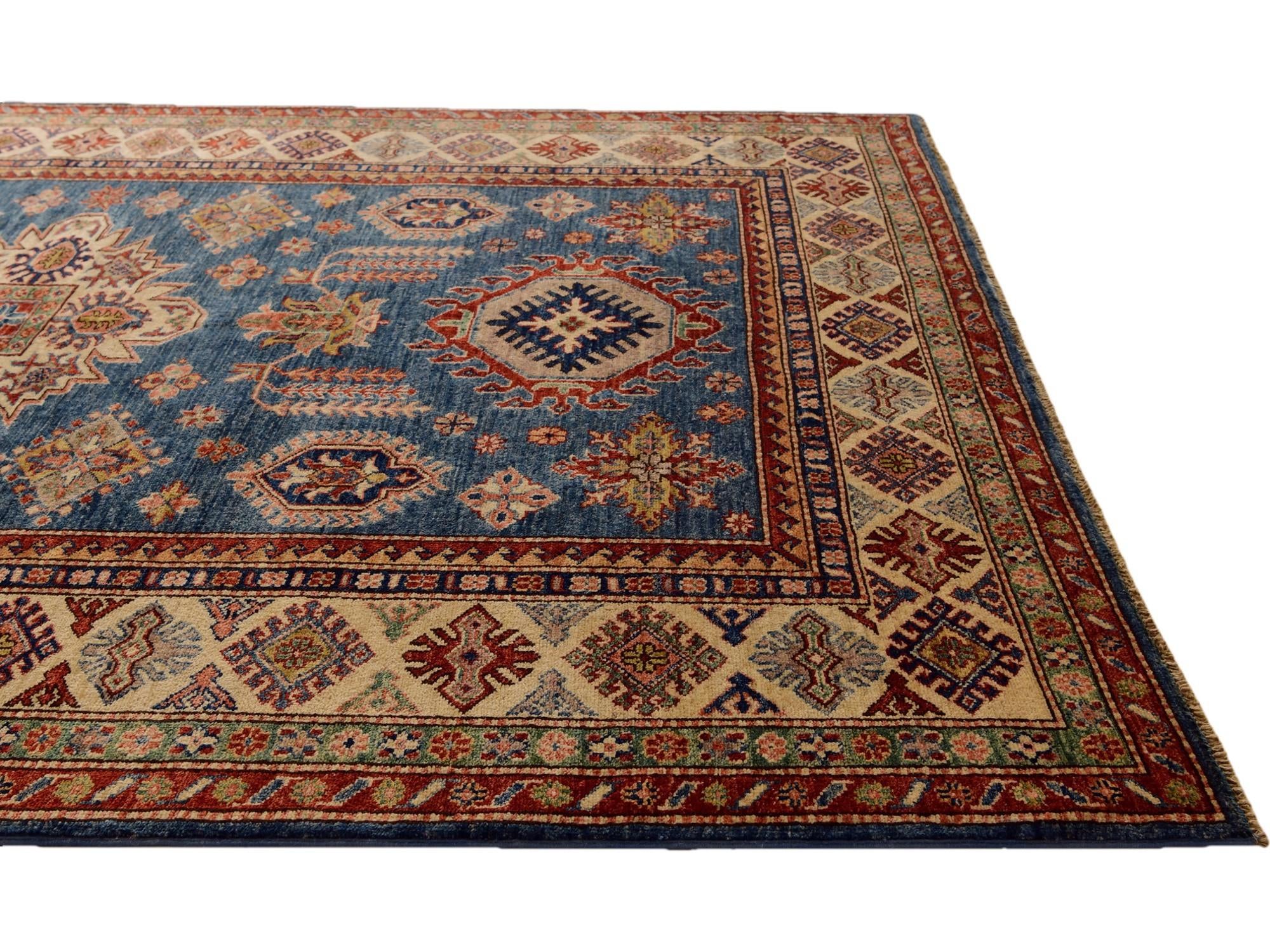 5' 9 x 7' 9 Hand Knotted Kazak Rug