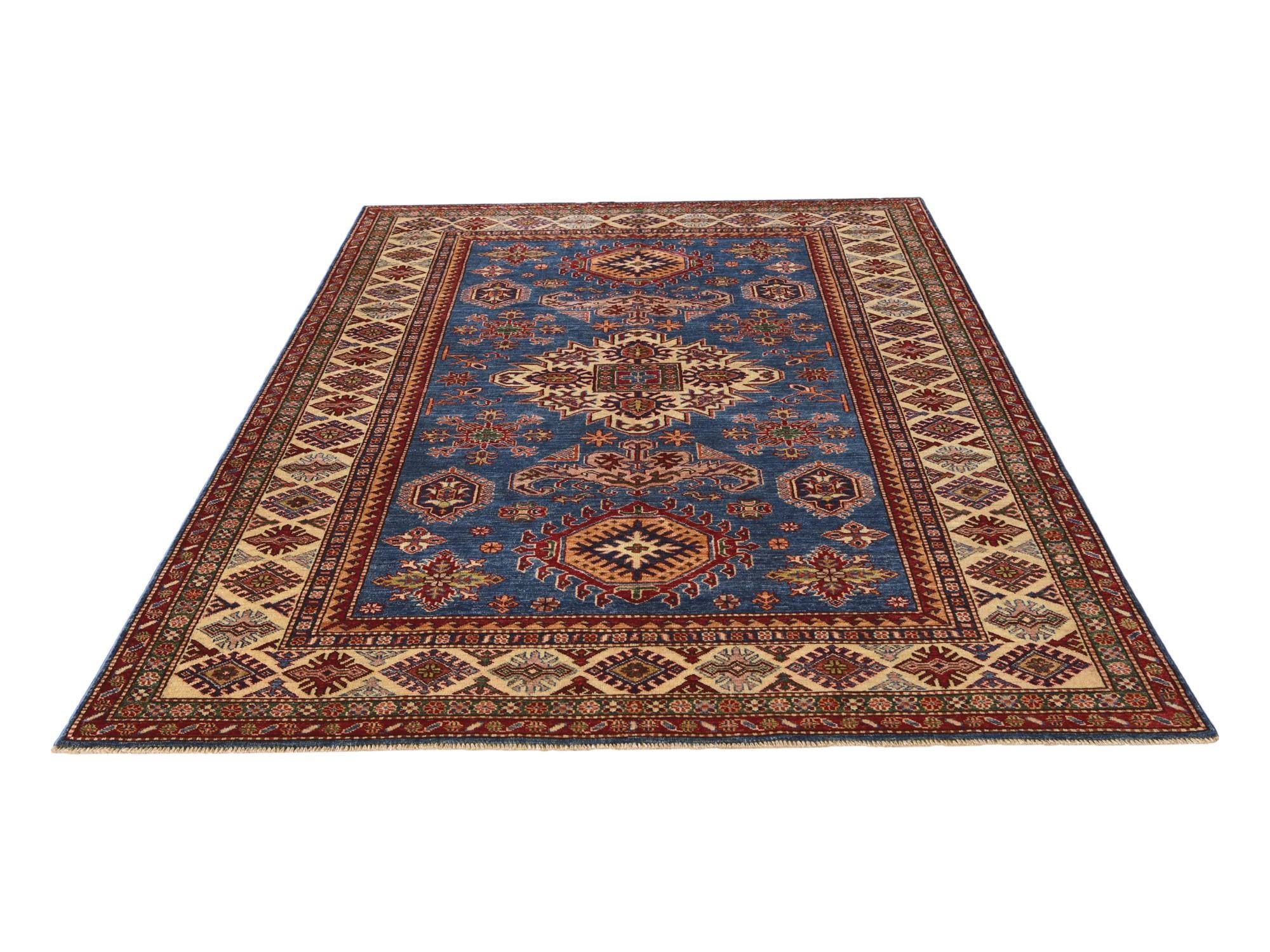 5' 8 x 7' 9 Hand Knotted Kazak Rug