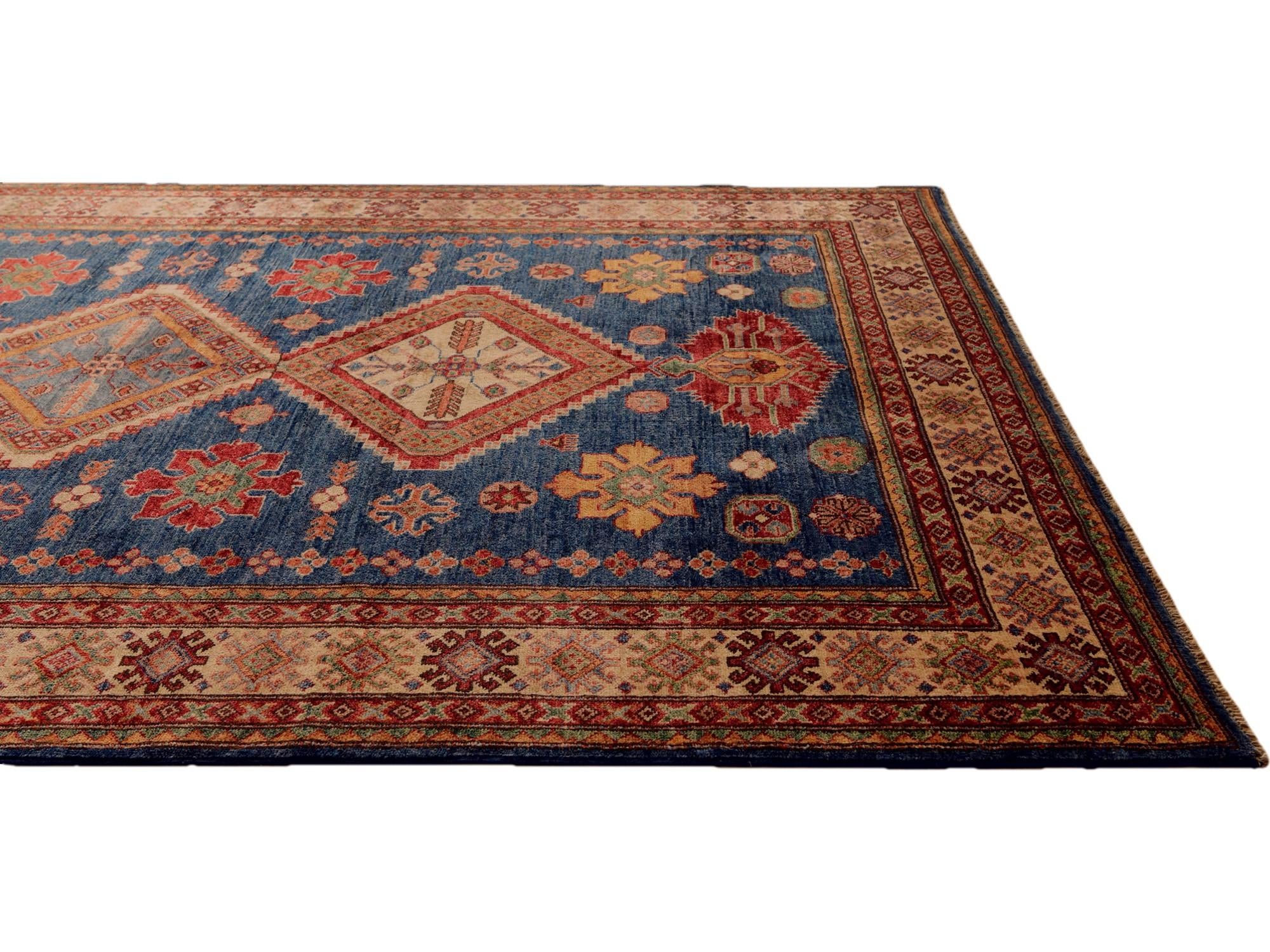 5' 9 x 8' 1 Hand Knotted Kazak Rug
