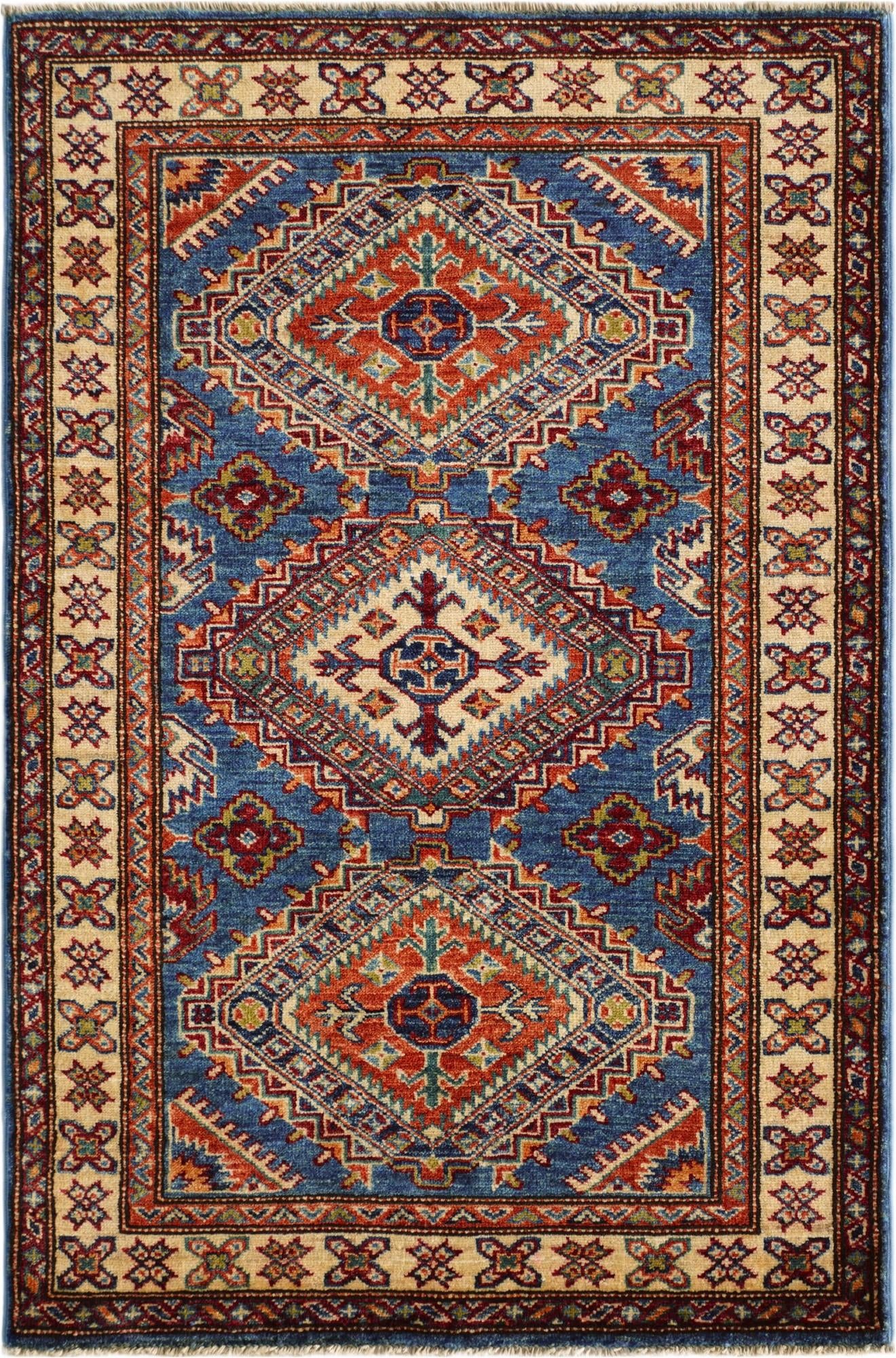 2' 11 x 4' 4 Hand Knotted Kazak Rug