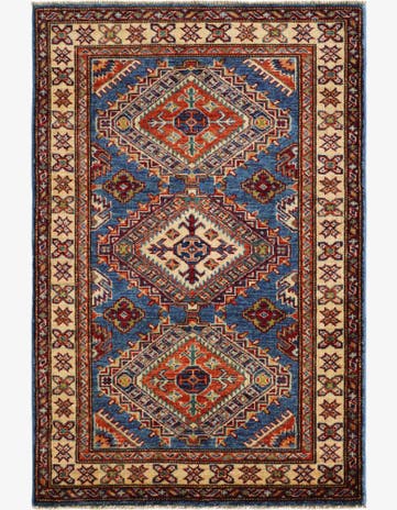 2' 11 x 4' 4 Hand Knotted Kazak Rug