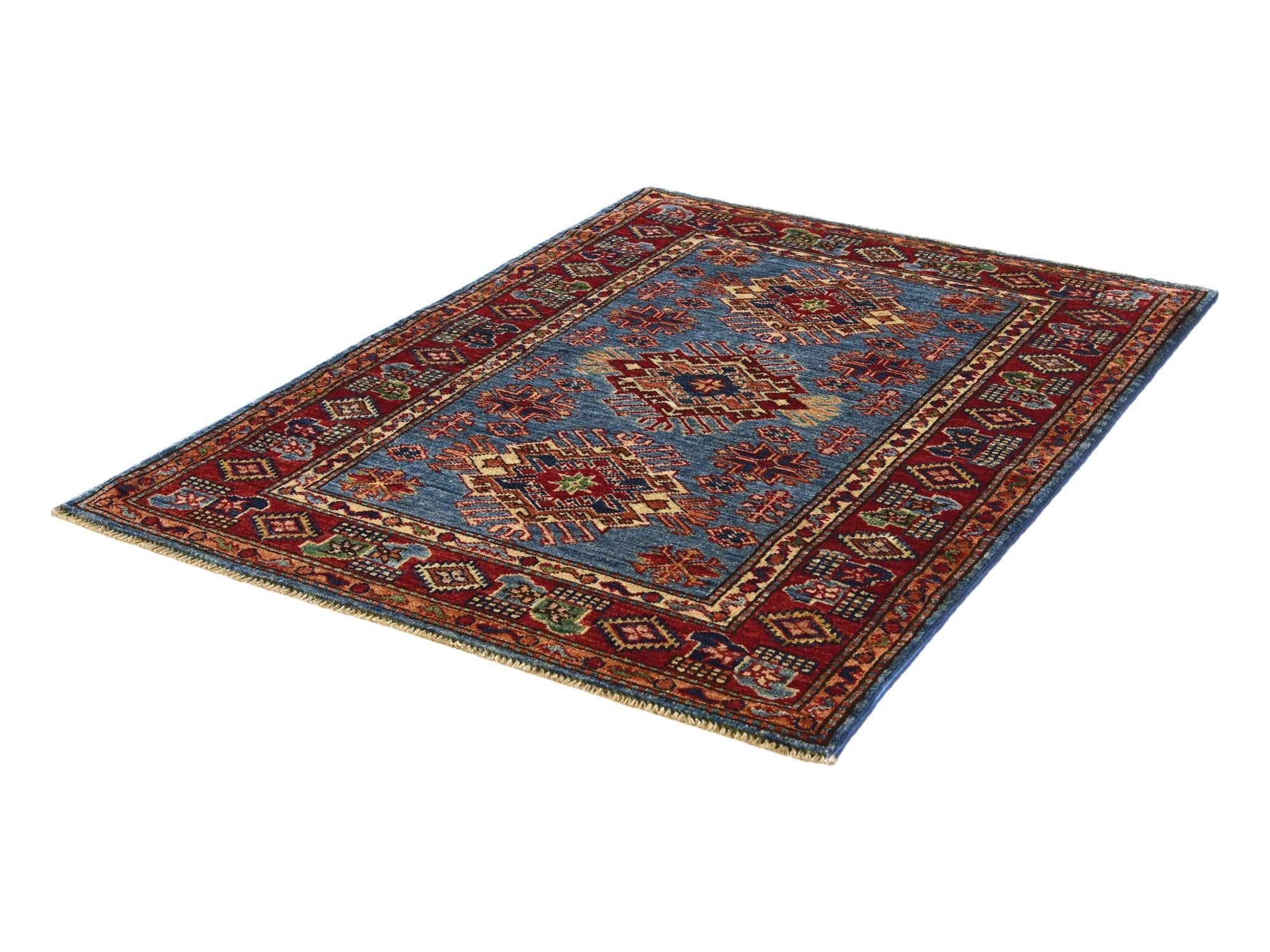 3' x 4' 2 Hand Knotted Kazak Rug