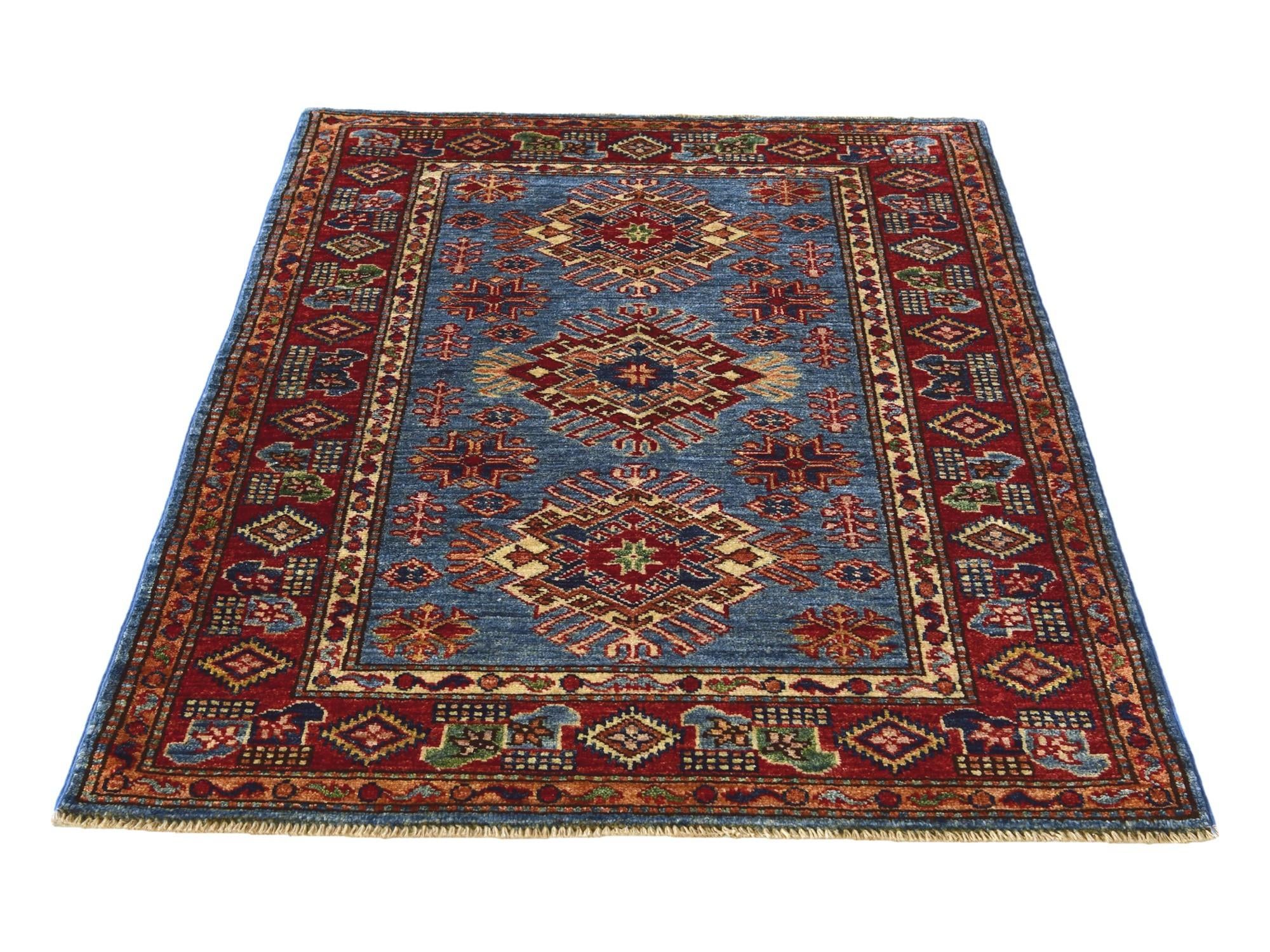 3' x 4' 2 Hand Knotted Kazak Rug