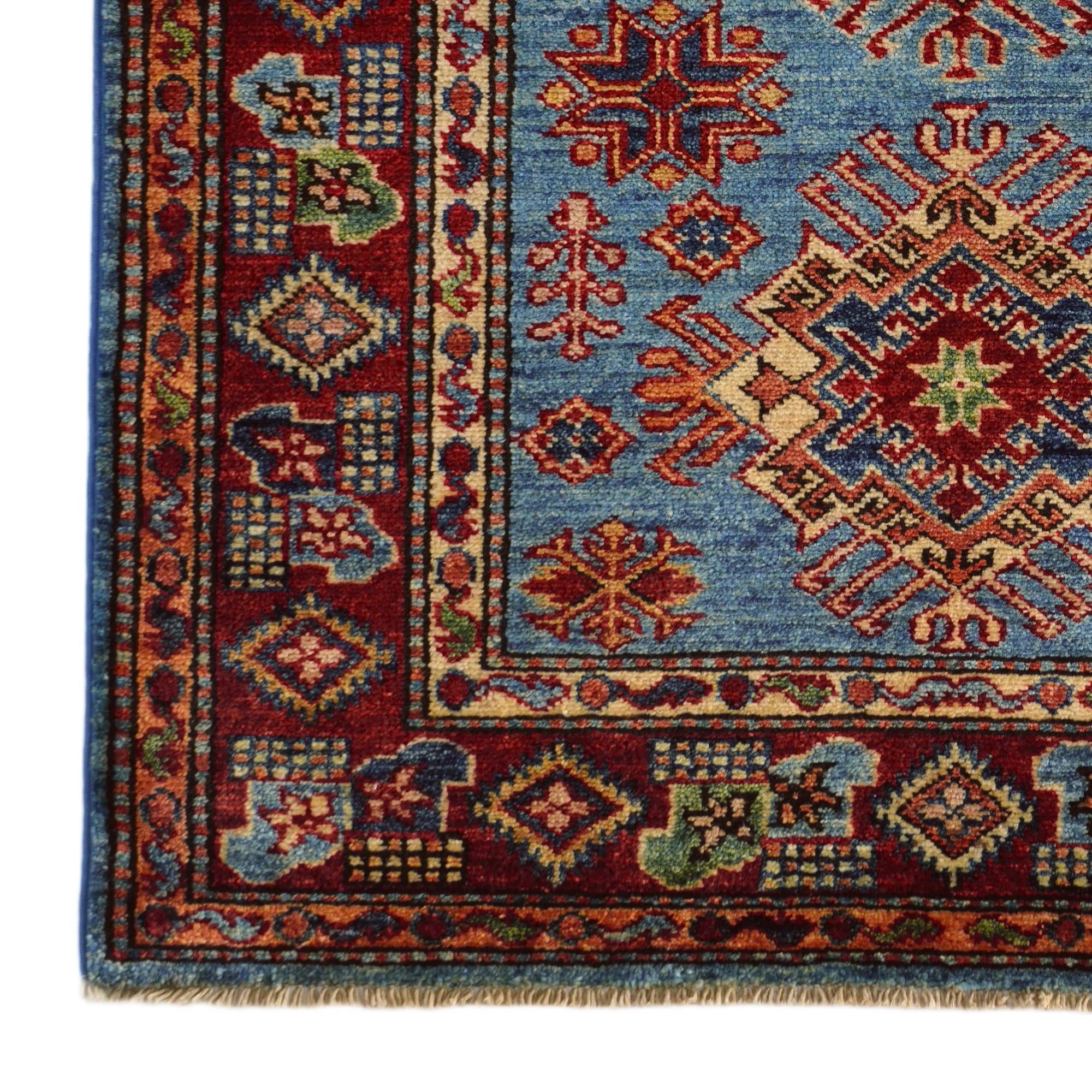 3' x 4' 2 Hand Knotted Kazak Rug