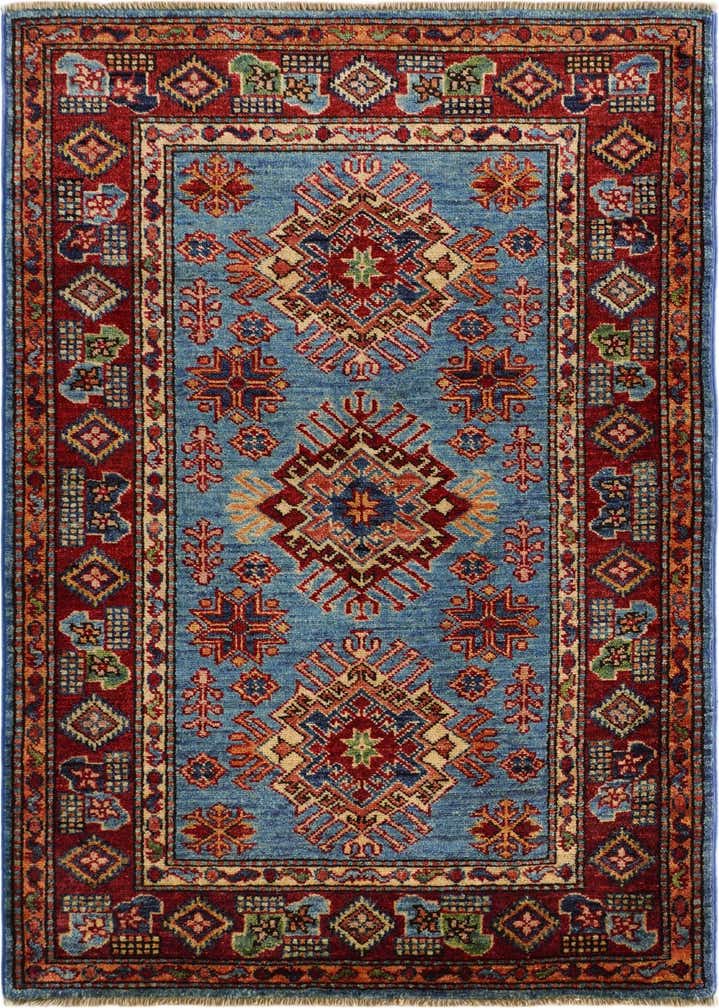 3' x 4' 2 Hand Knotted Kazak Rug
