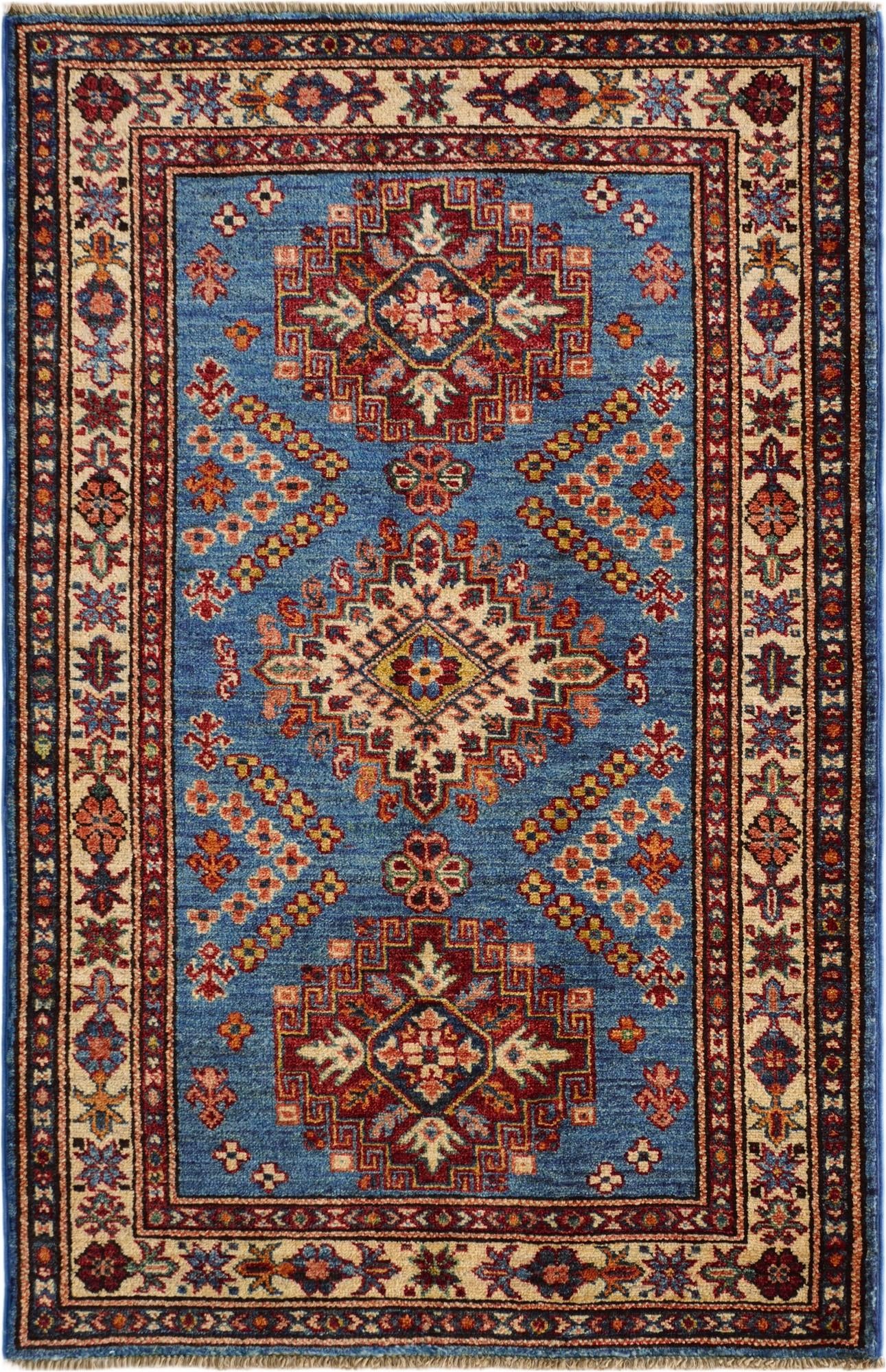 2' 7 x 4' Hand Knotted Kazak Rug