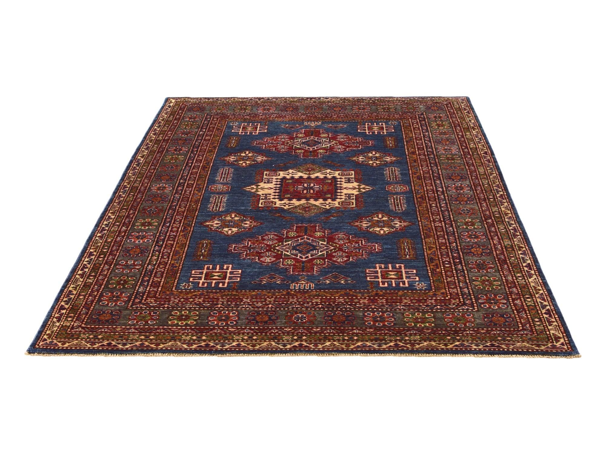 5' 1 x 7' 3 Hand Knotted Kazak Rug