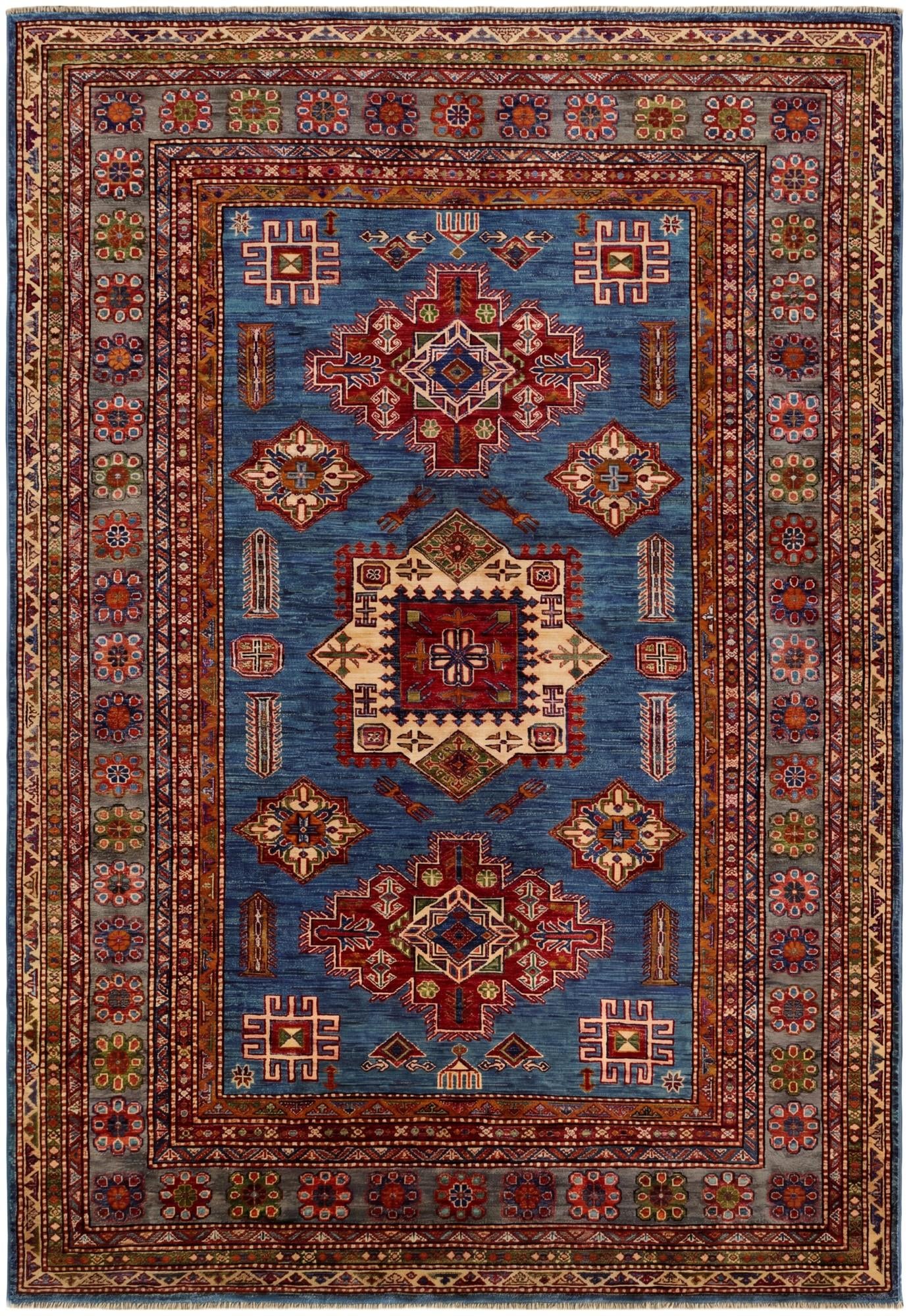 5' 1 x 7' 3 Hand Knotted Kazak Rug