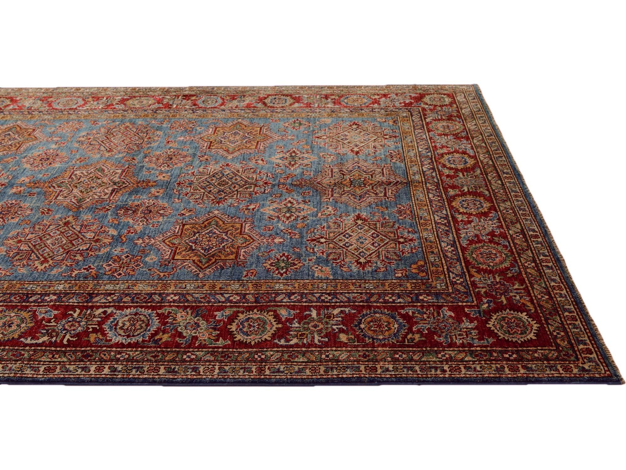 5' 7 x 8' Hand Knotted Kazak Rug
