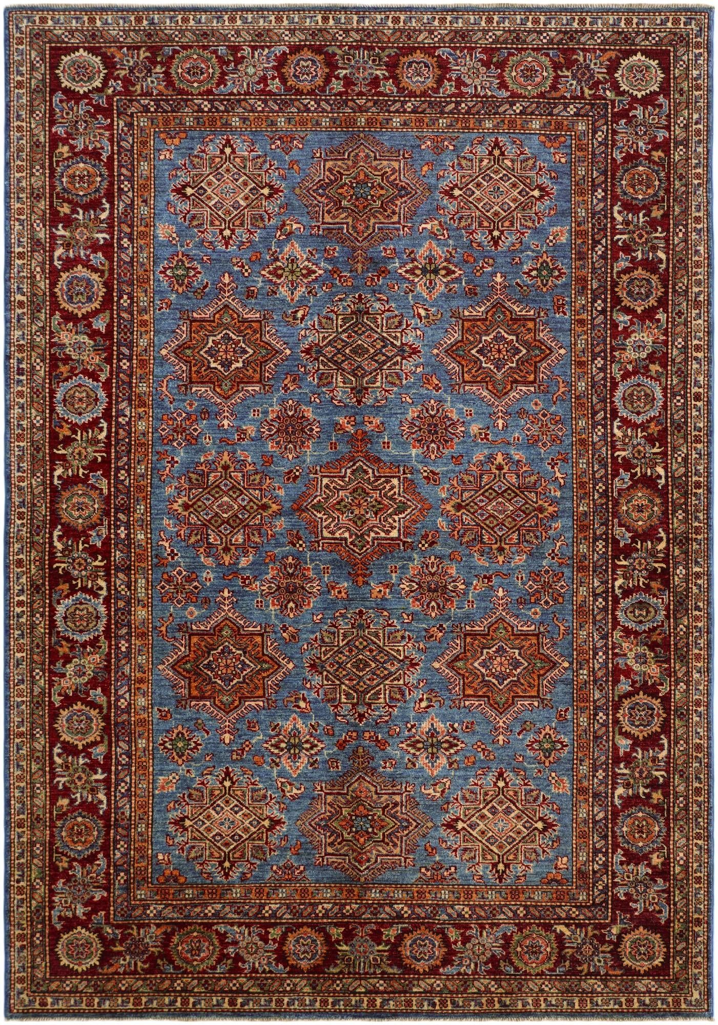5' 7 x 8' Hand Knotted Kazak Rug