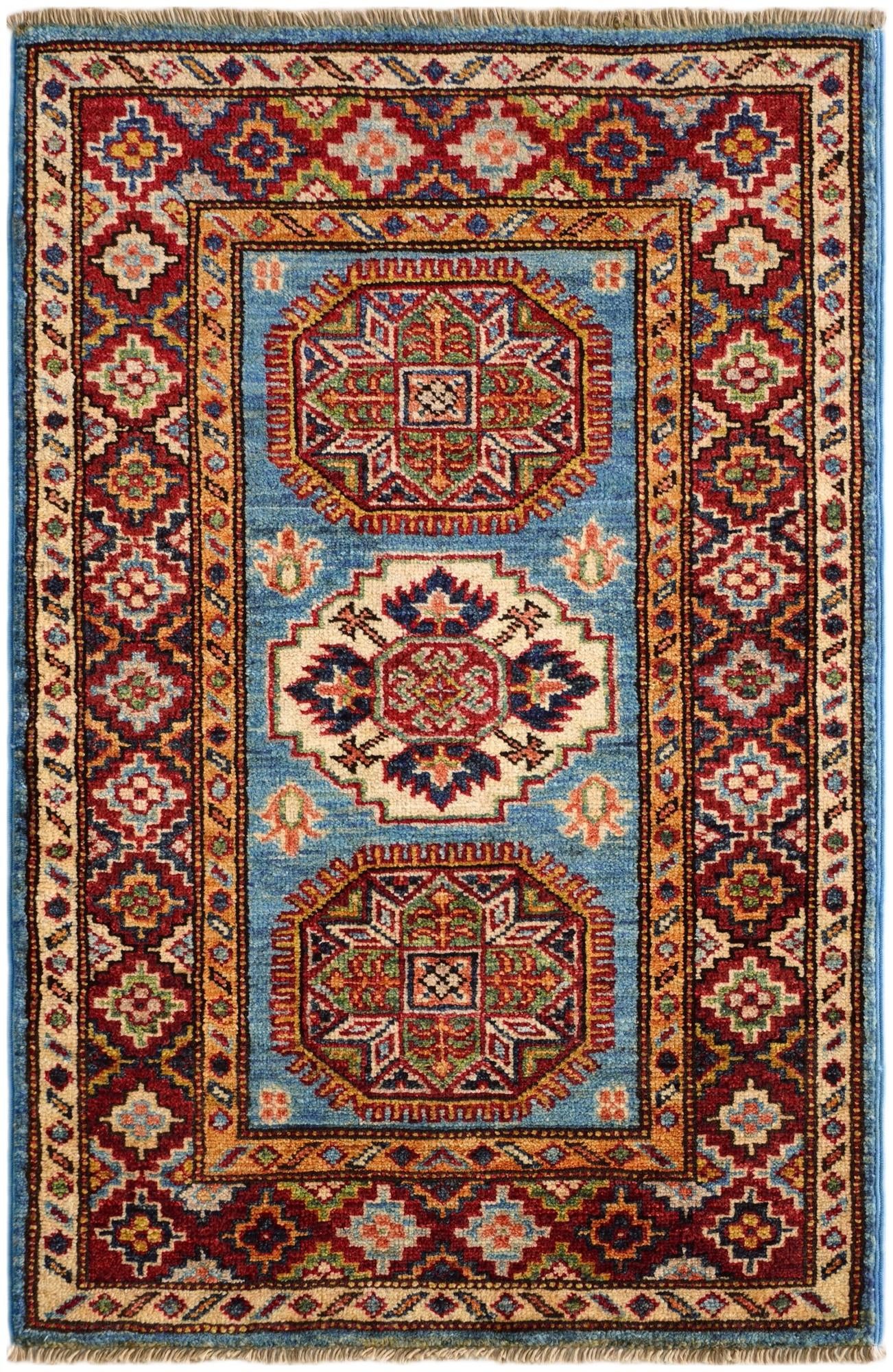 2' x 3' Hand Knotted Kazak Rug
