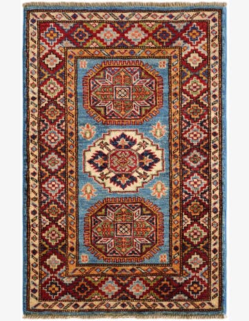 2' x 3' Hand Knotted Kazak Rug