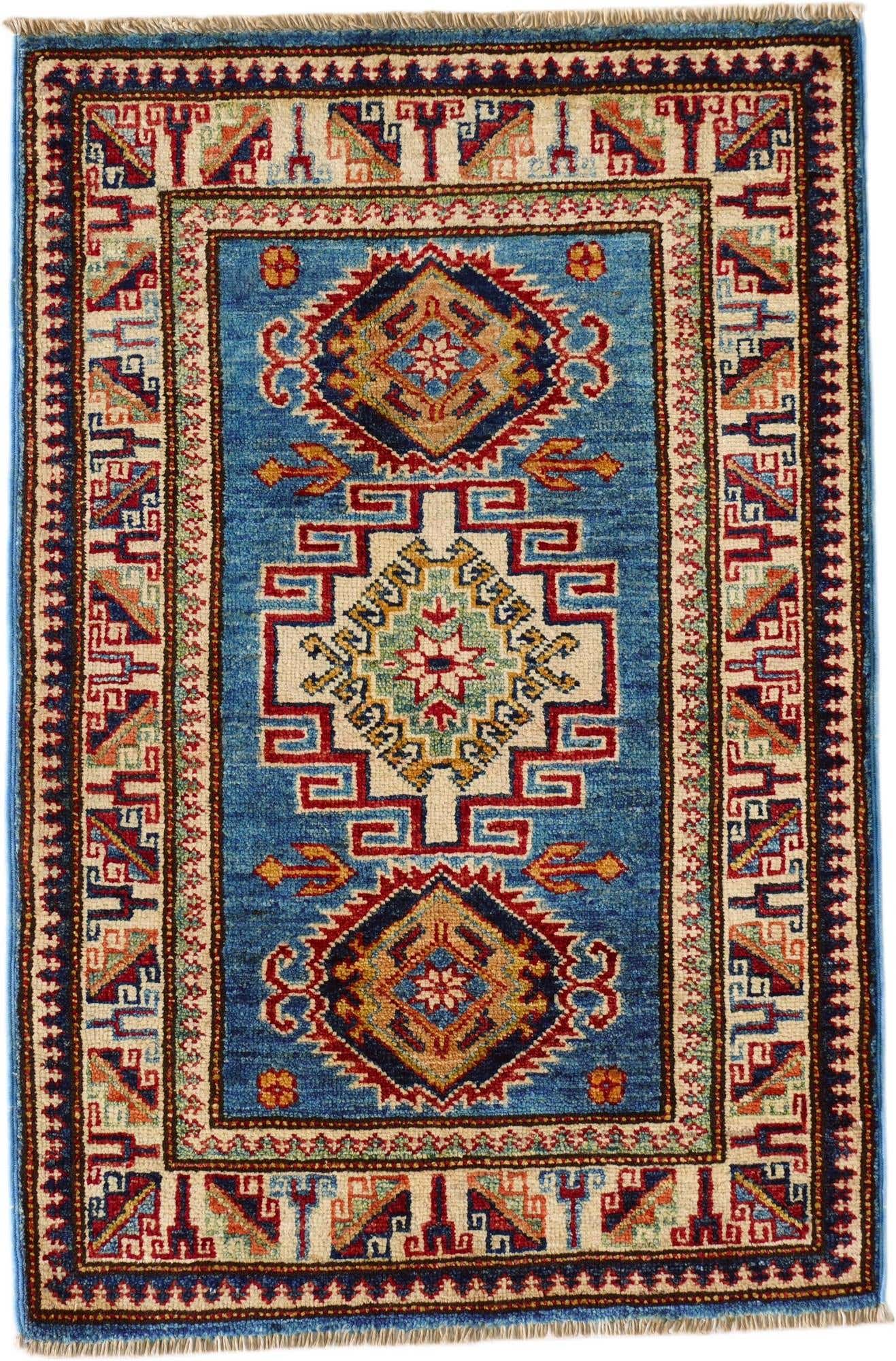 2' x 3' 1 Hand Knotted Kazak Rug
