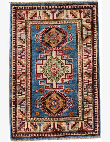 2' x 3' 1 Hand Knotted Kazak Rug
