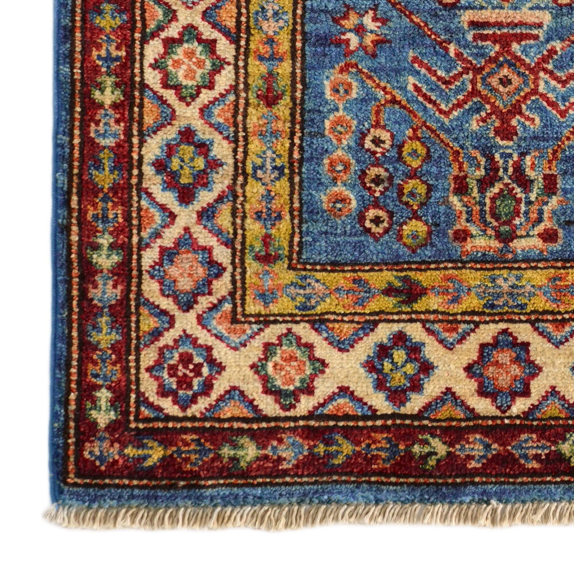 2' x 3' 3 Hand Knotted Kazak Rug