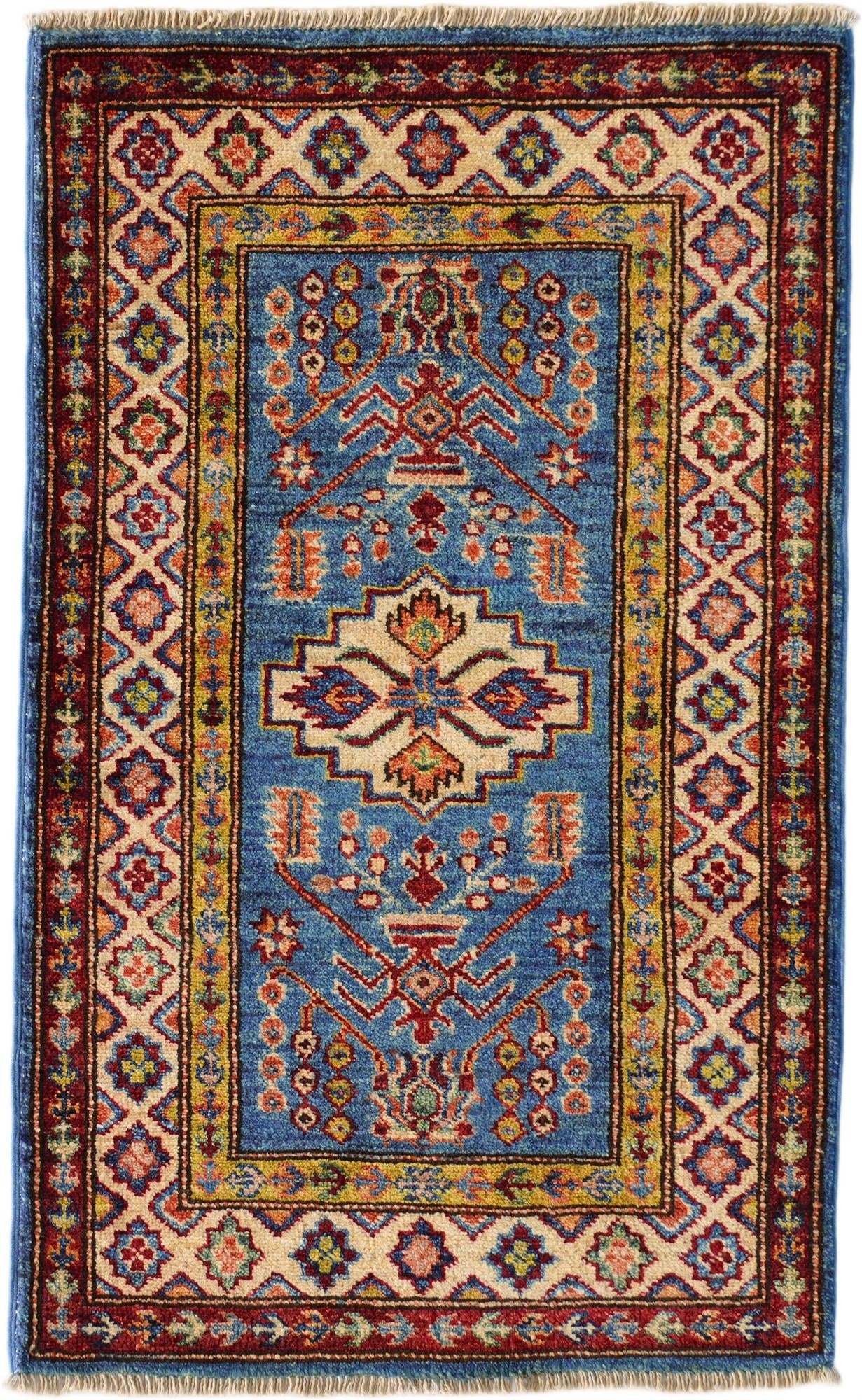 2' x 3' 3 Hand Knotted Kazak Rug