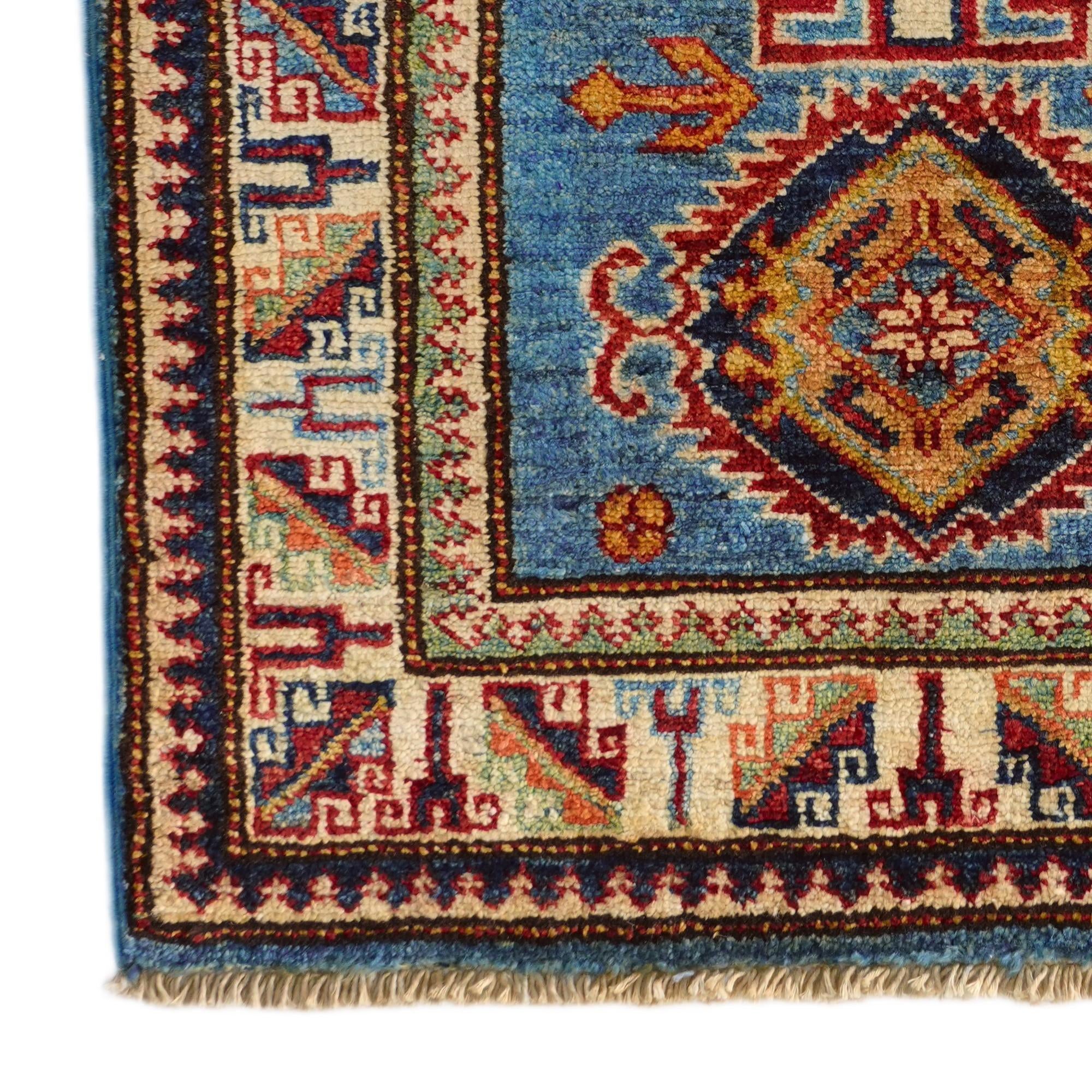 2' x 3' 1 Hand Knotted Kazak Rug
